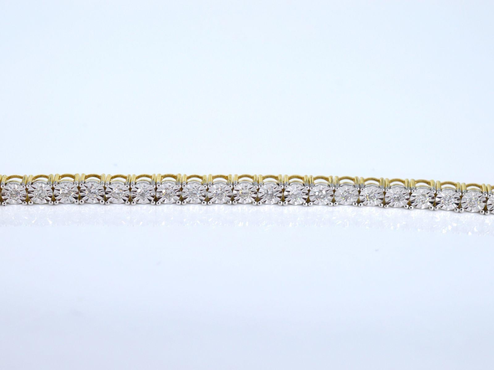 Contemporary Gold Tennis Bracelet with Diamonds 1.20 Carat For Sale