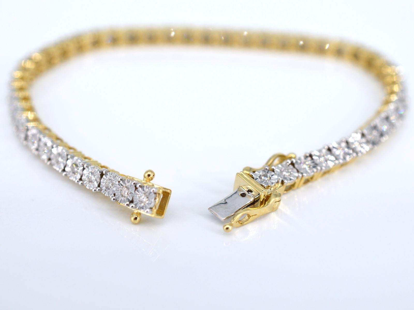 Gold Tennis Bracelet with Diamonds 1.20 Carat In New Condition For Sale In AMSTELVEEN, NH