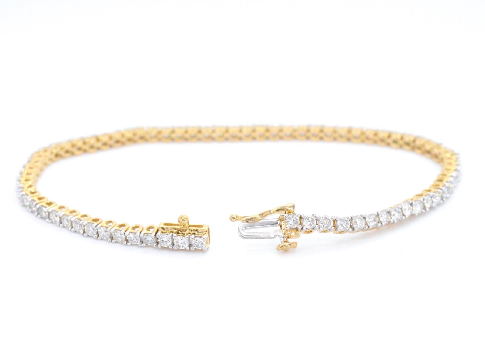Gold Tennis Bracelet with Diamonds 3.50 Carat In New Condition For Sale In AMSTELVEEN, NH