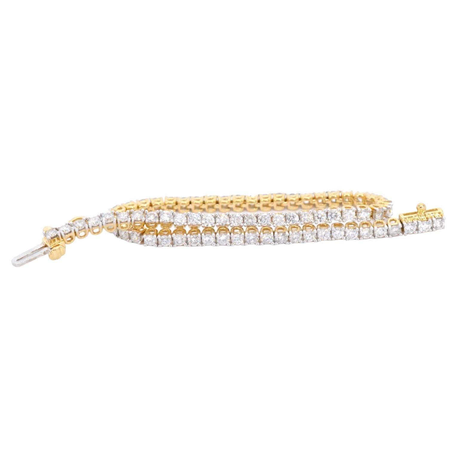 Gold Tennis Bracelet with Diamonds 3.50 Carat For Sale
