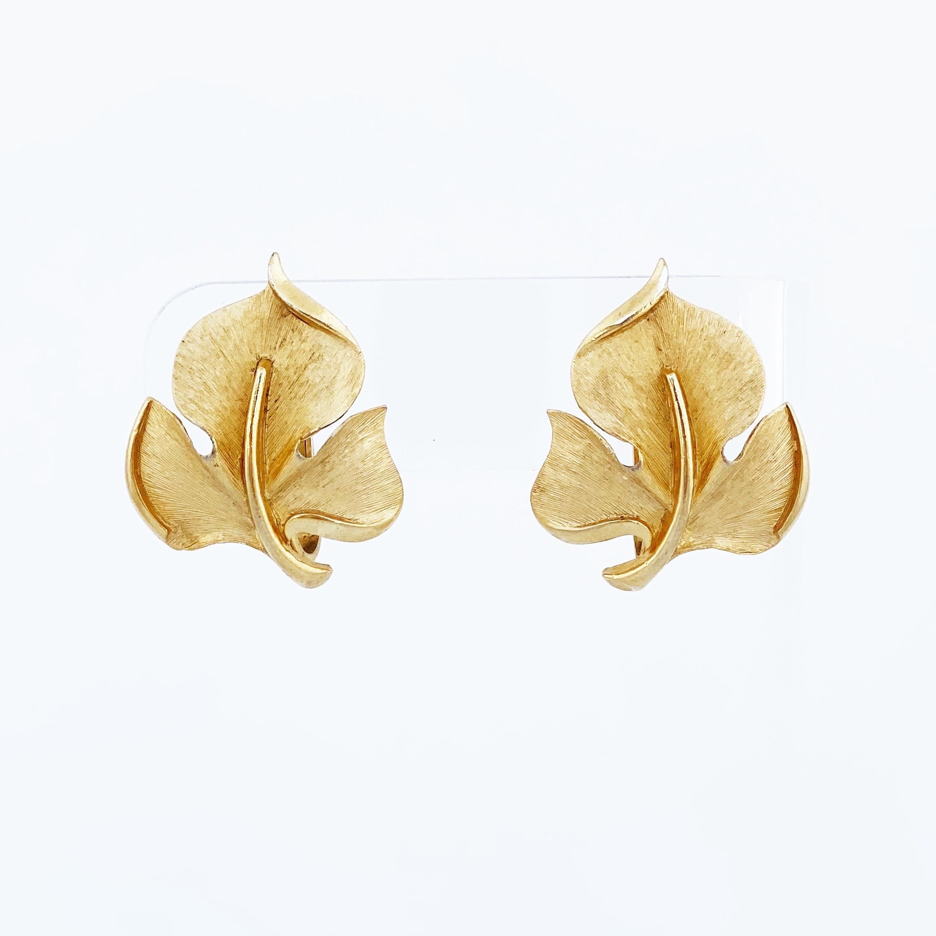 trifari leaf earrings