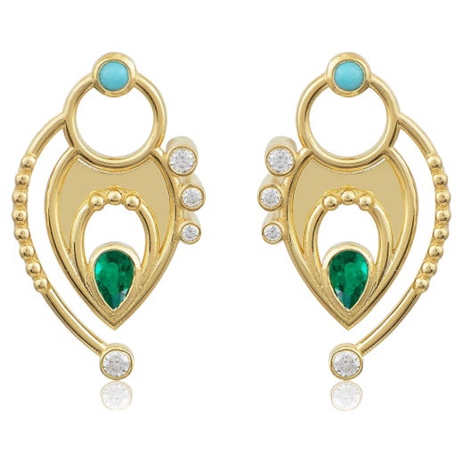 Multi-Stone 18 Karat Gold Necklace with Sapphires, Tsavorites, Diamonds ...