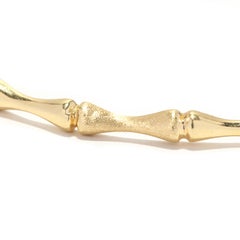 Gold Thin Bamboo Bangle Bracelet, 18KT Yellow Gold