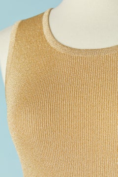 Gold thin knit sleeveless top CHANEL BOUTIQUE