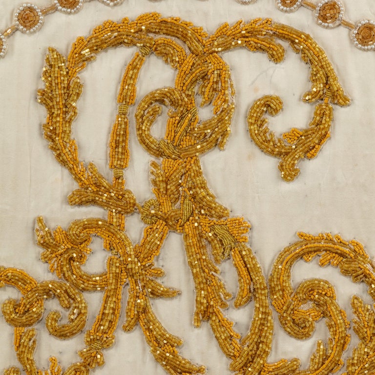 Gold Thread Embroidery of Royal French Interest at 1stDibs