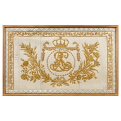 Antique Gold Thread Embroidery of Royal French Interest