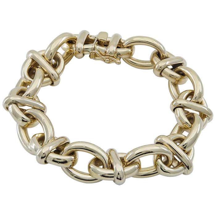 Gold Tiffany and Co. Mariner Link Bracelet For Sale at 1stDibs