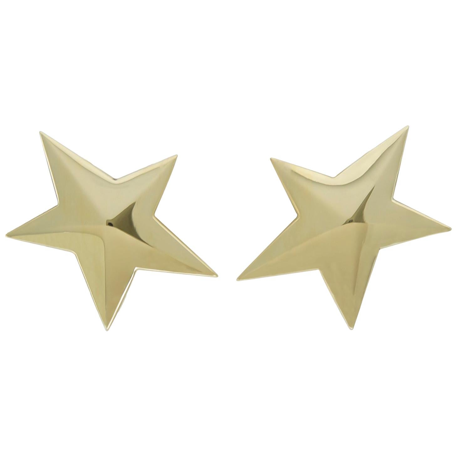 Gold Tiffany & Co. Star Ear Clips