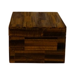 Gold Tiger Eye Decorative Square Box