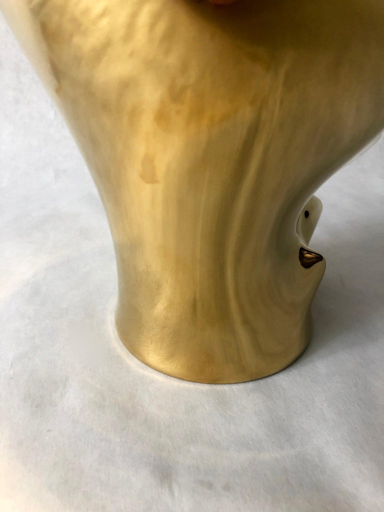 Vase Rosenthal Geode Gold Titanisiert 27cm – Porcelaine Argentée, Réf 26027, Neuf