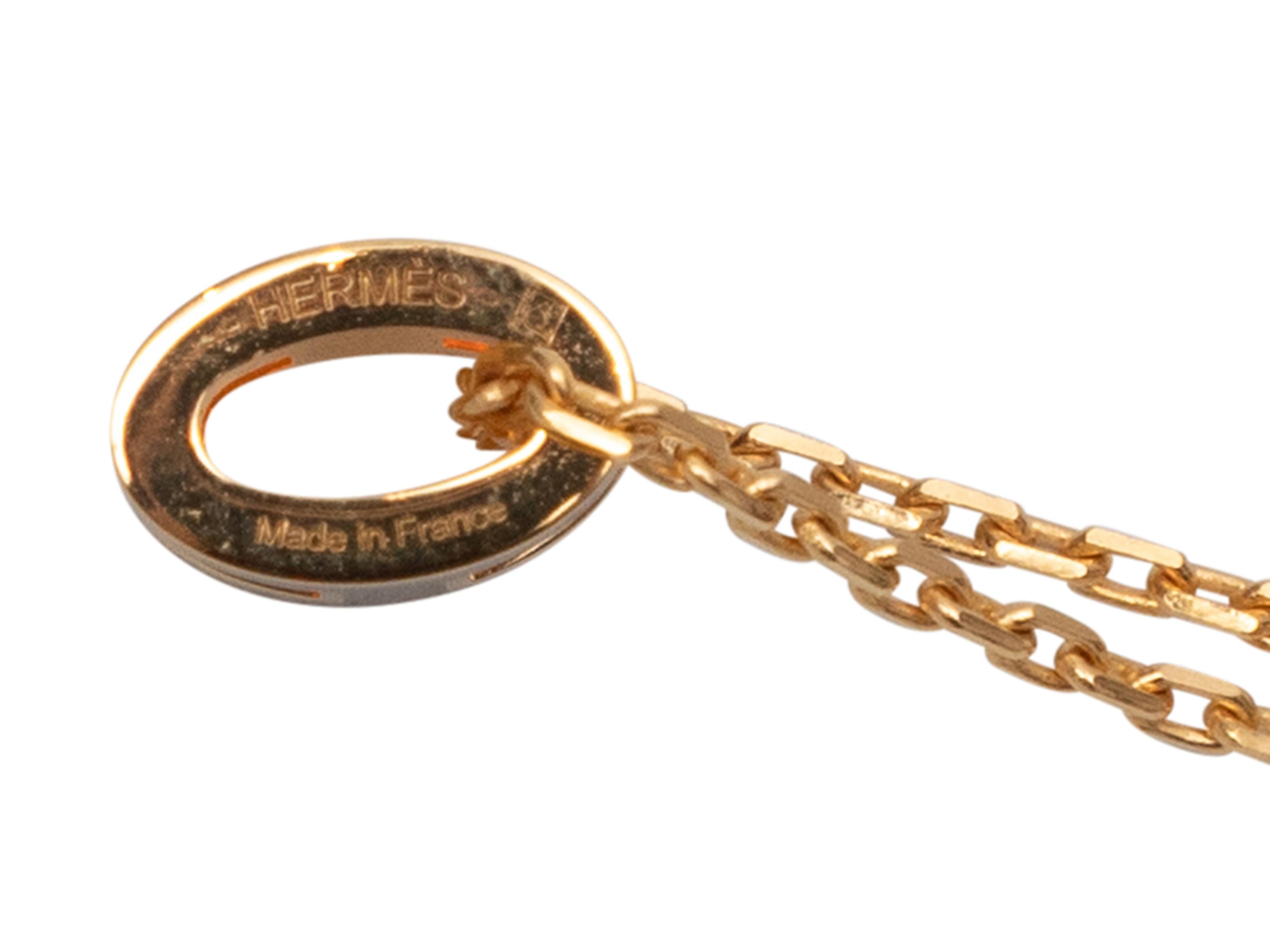 Women's or Men's Gold-Tone & Black Hermes Mini Pop H Necklace For Sale