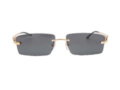 Gold-Tone Cartier Rimless Rectangle Sunglasses