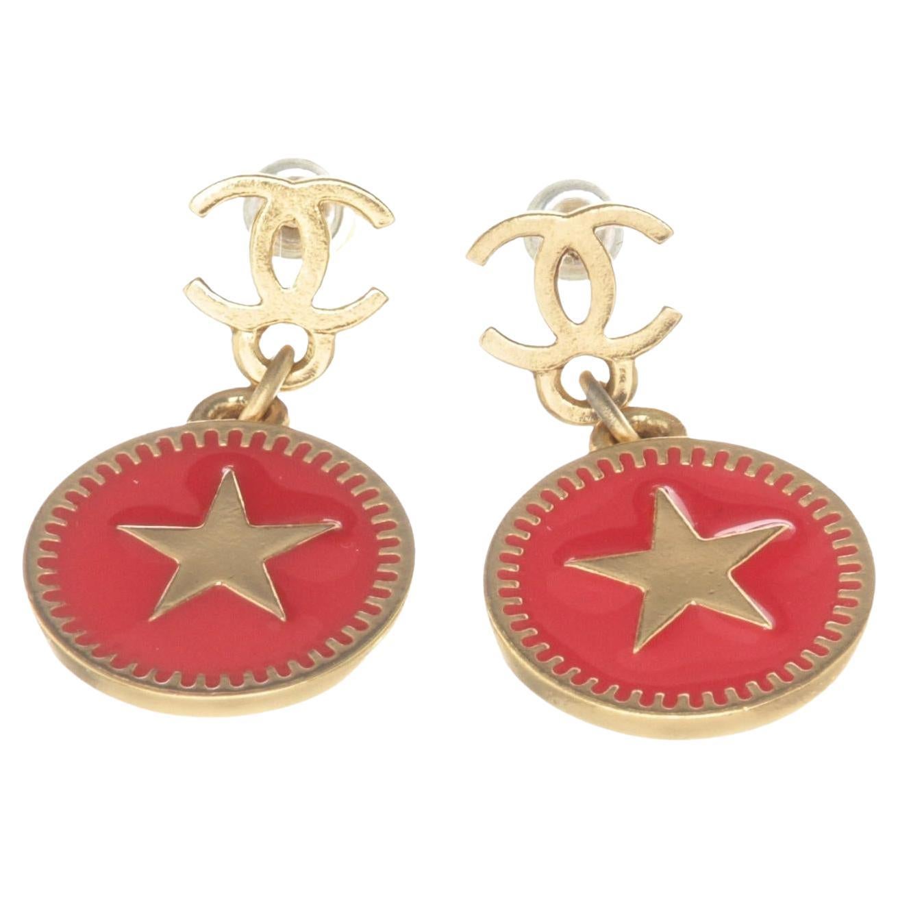 Chanel Gold Camellia Flower Earrings at 1stDibs