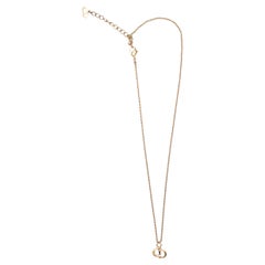 Gold-Tone Christian Dior Petit Logo Necklace