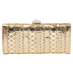 Goldfarbene Christian Louboutin Hard Frame-Clutch mit Hartrahmen
