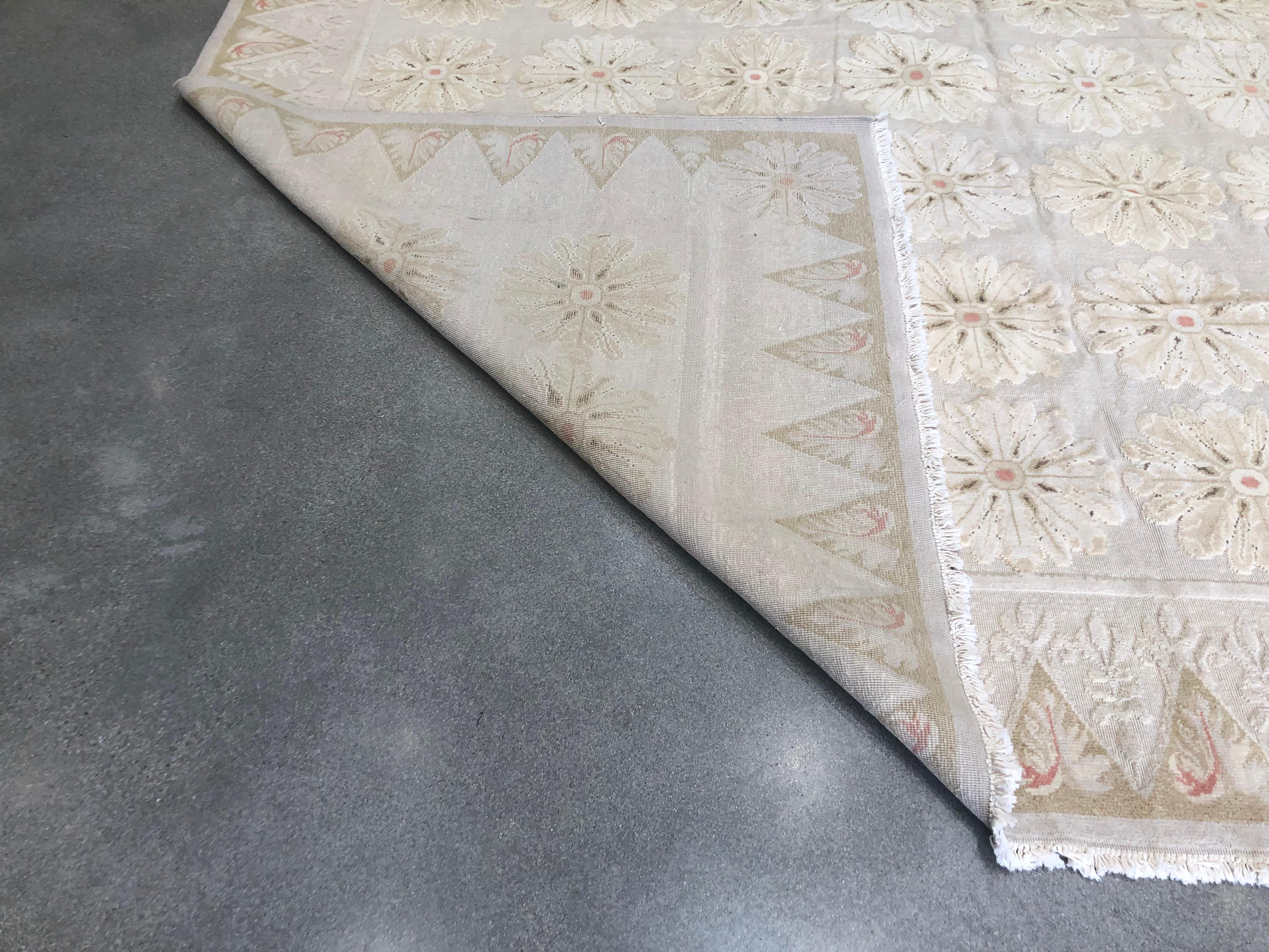 Gold Tone Floral Rug In New Condition For Sale In West Hollywood, CA