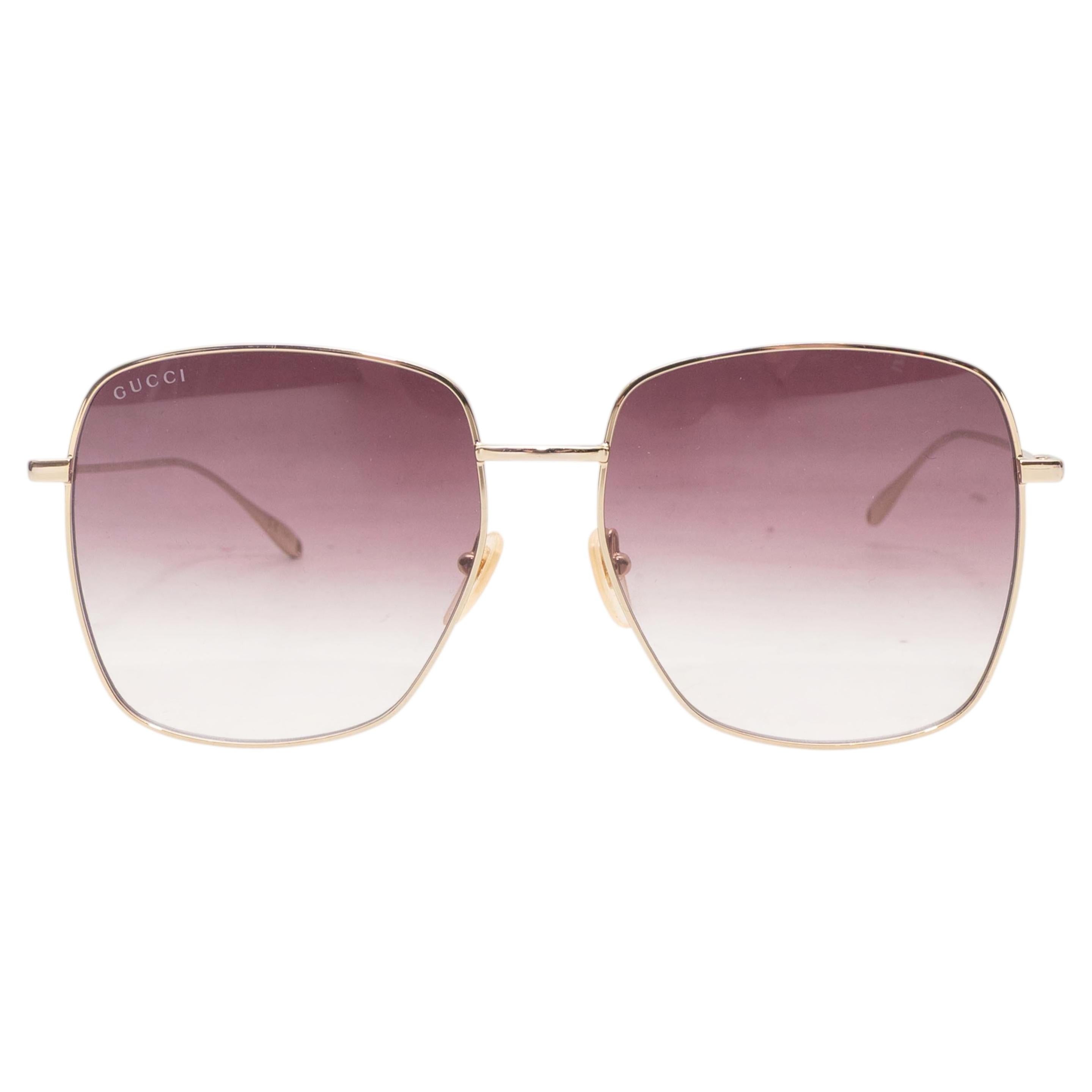 Gold-Tone Gucci Oversized Charm-Embellished Sunglasses