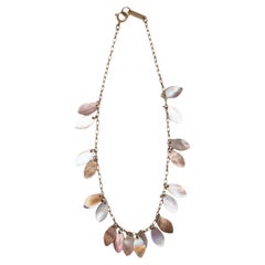 Collar de cadena de nácar dorado Isabel Marant