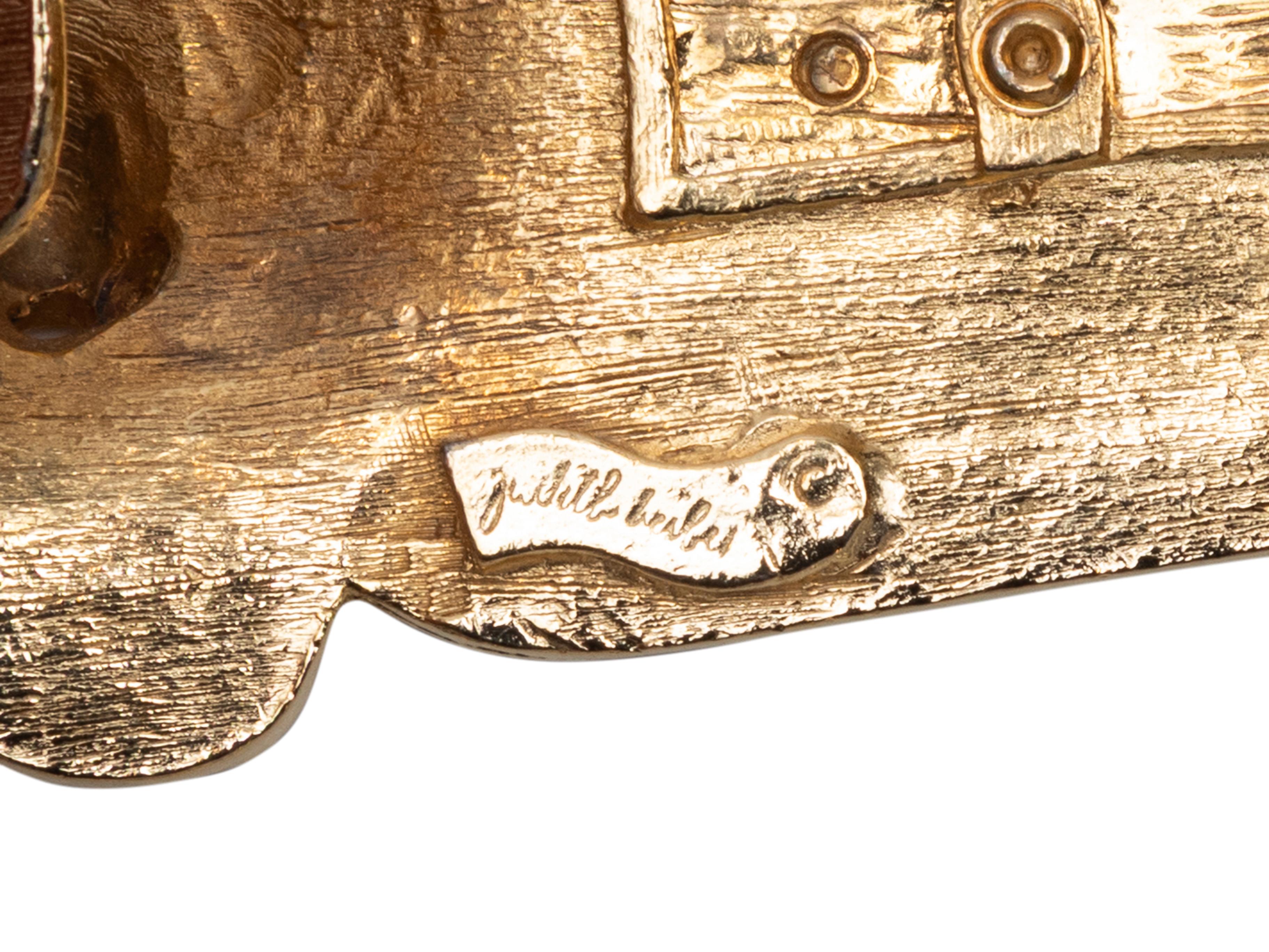 Goldfarbener Judith Leiber Taillengürtel aus Metall mit zwei Bändern im Zustand „Gut“ im Angebot in New York, NY