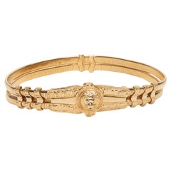 Gold-Tone Judith Leiber Double Banded Metal Waist Belt