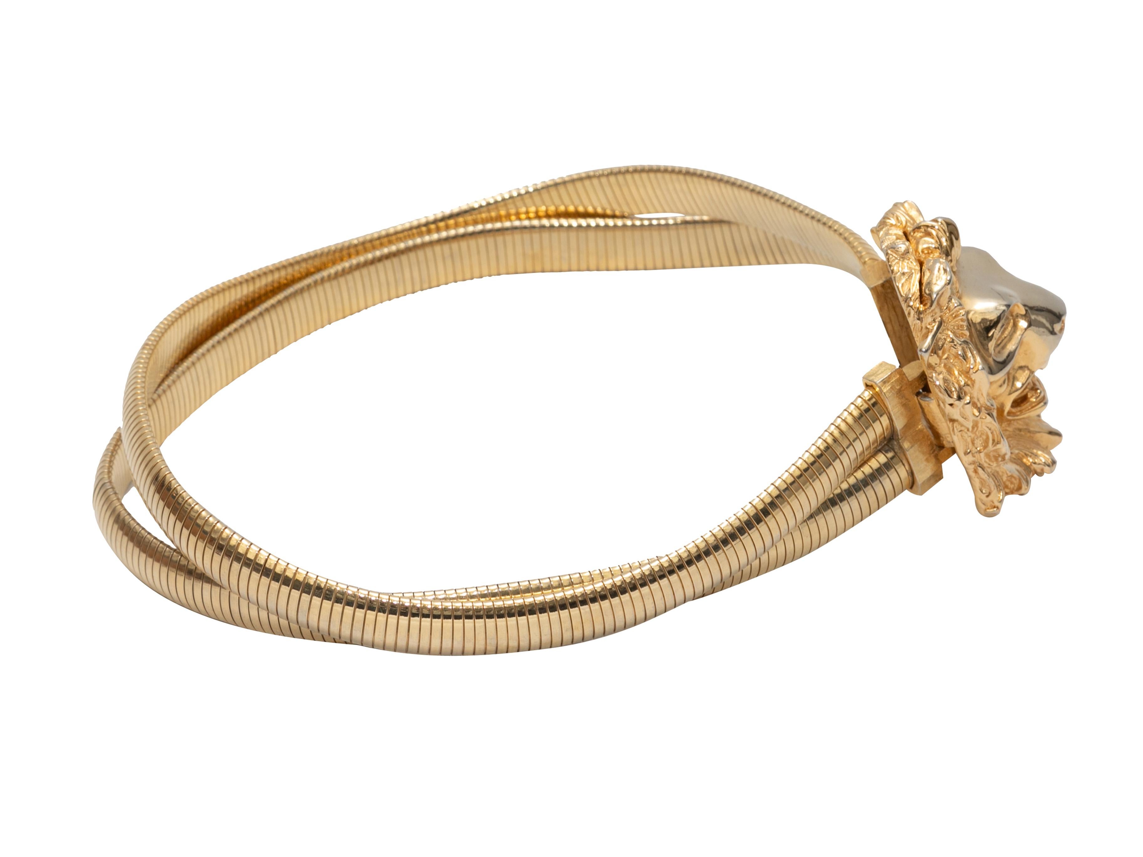 Gold-Tone Judith Leiber Metal Stretch Lion Belt Size US XXS In Good Condition For Sale In New York, NY