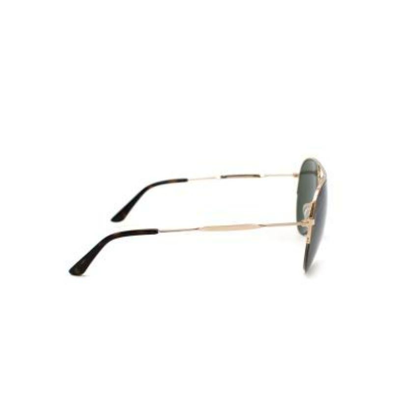 Gold-tone metal logo lens Aviator sunglasses For Sale 1