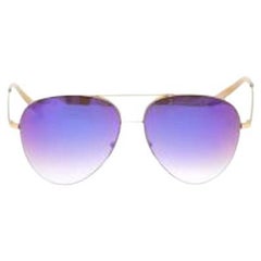 Victoria Beckham Gafas de sol de aviador con lentes moradas y metal dorado