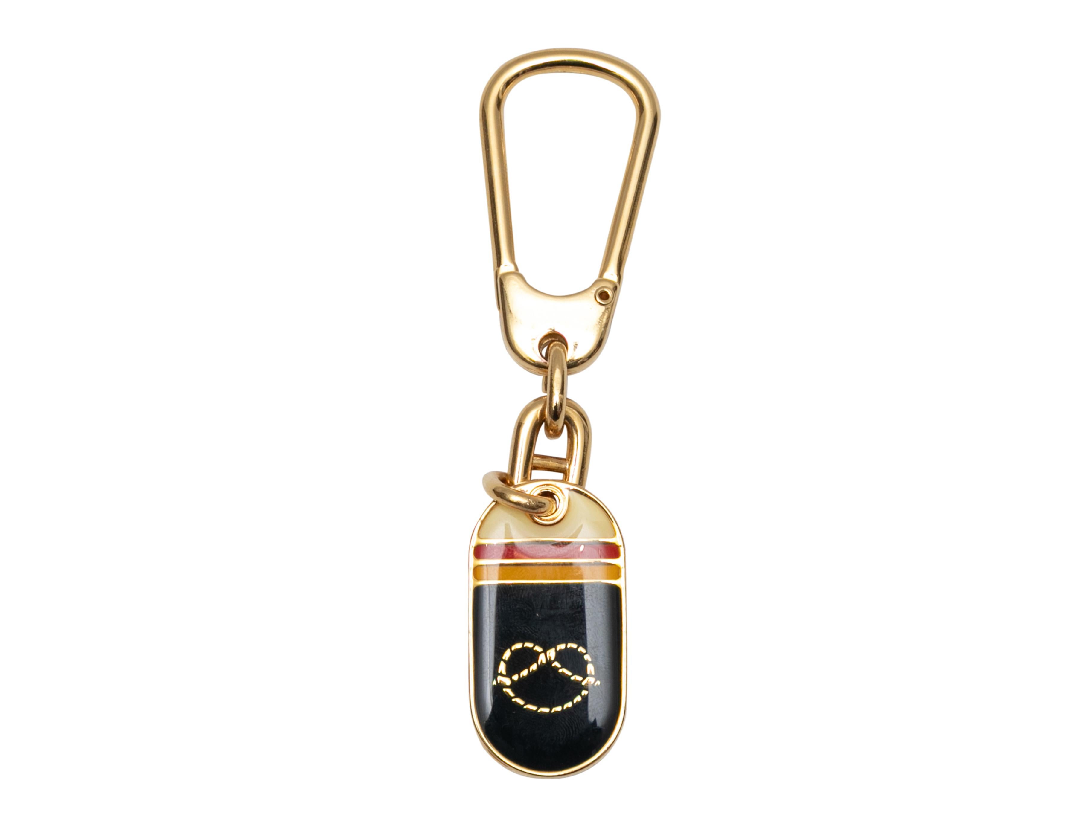 Beige Gold-Tone & Multicolor Christian Dior Pretzel Keychain For Sale