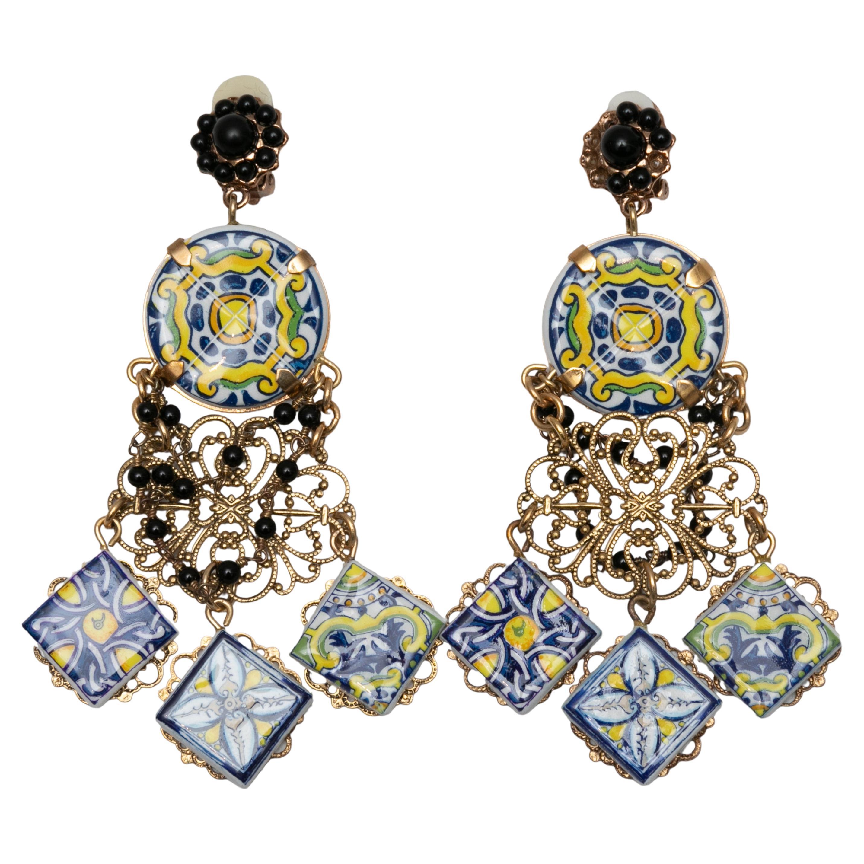 Boucles D'oreilles Clips Dorées Dolce Vita - Vintage - Or Tone