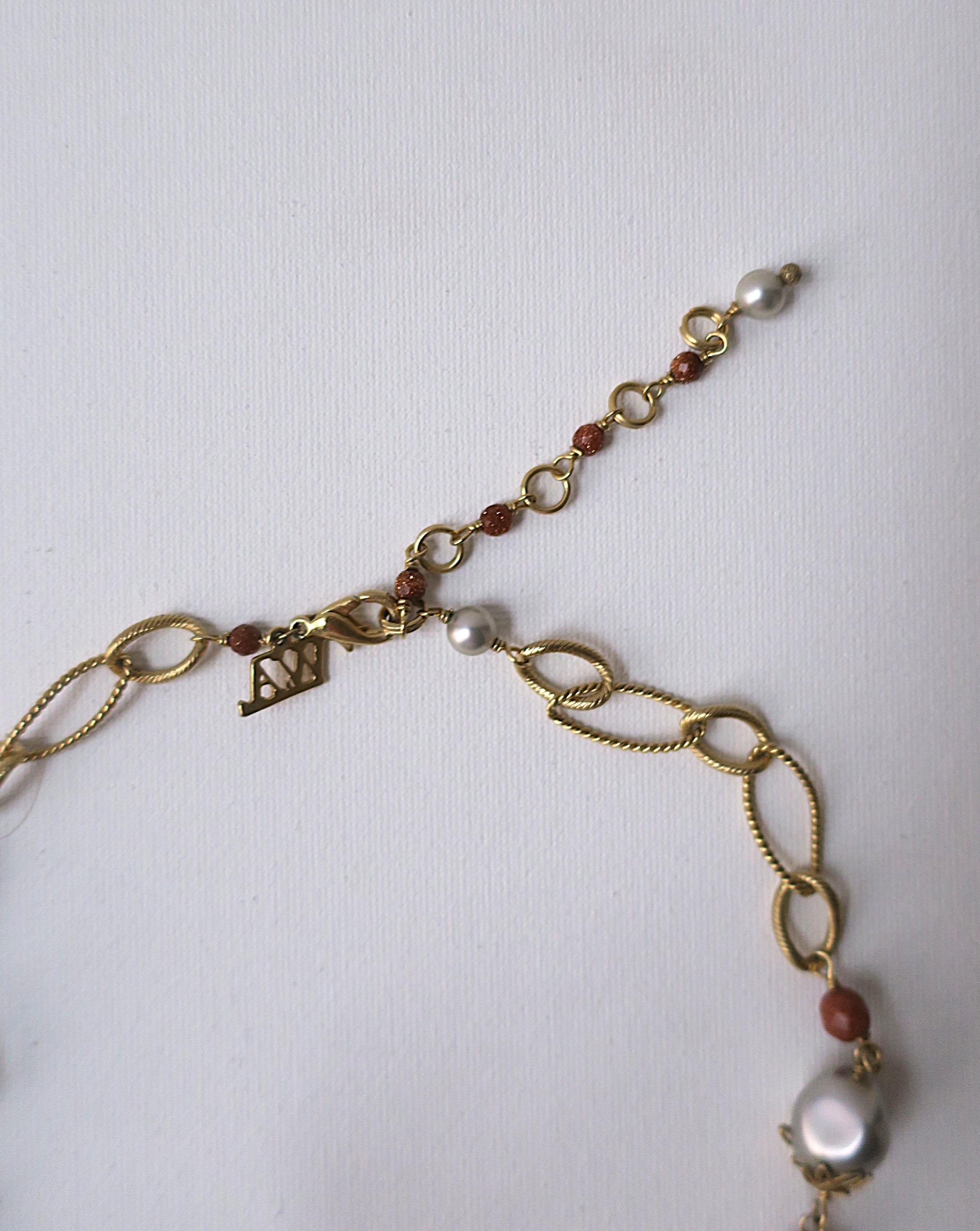Collana con ciondolo di perle a catena A Link, anni '90 in vendita 7