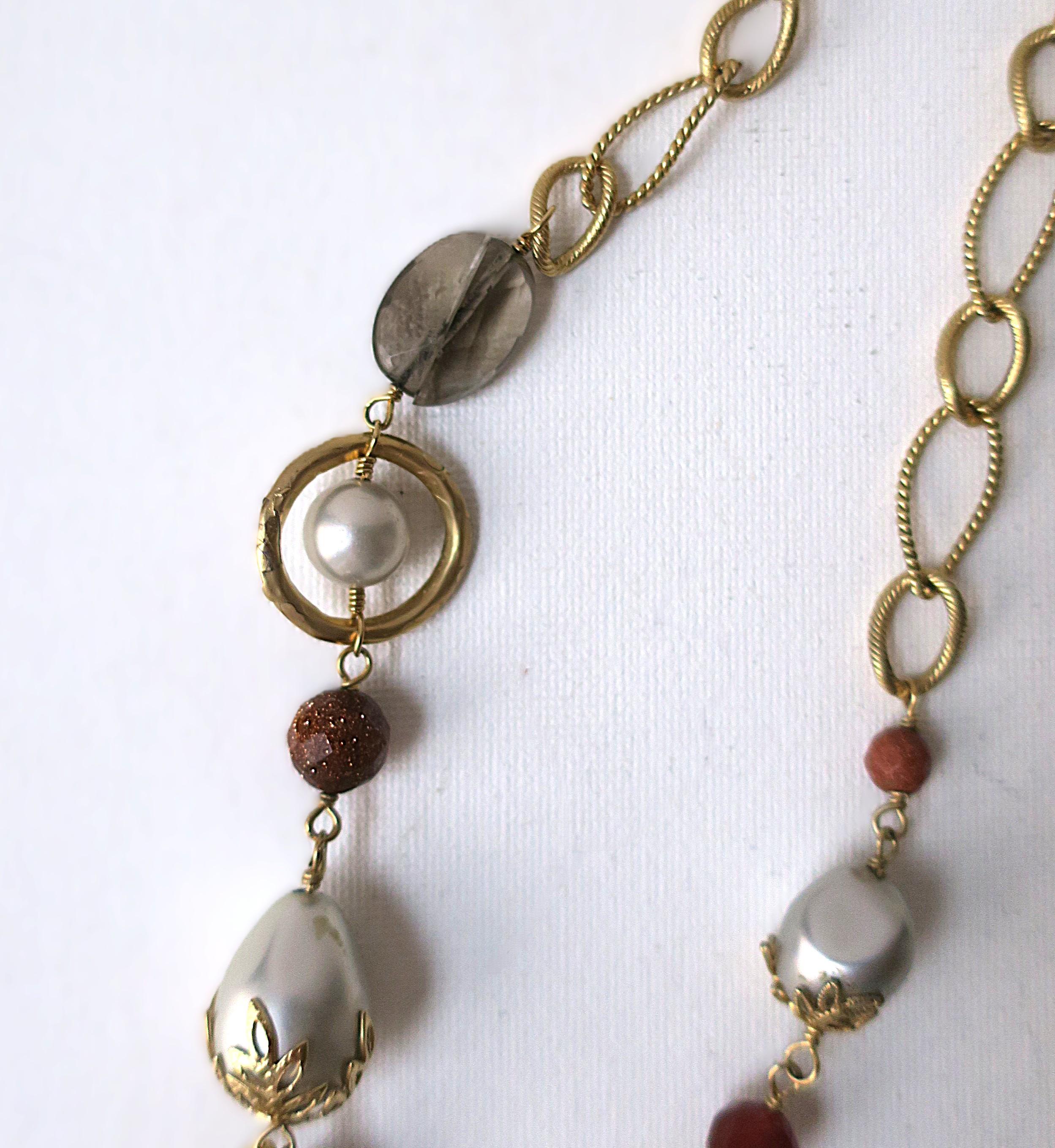 Collana con ciondolo di perle a catena A Link, anni '90 in vendita 10