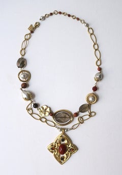 Bead Pearl Pendant Necklace, '90s