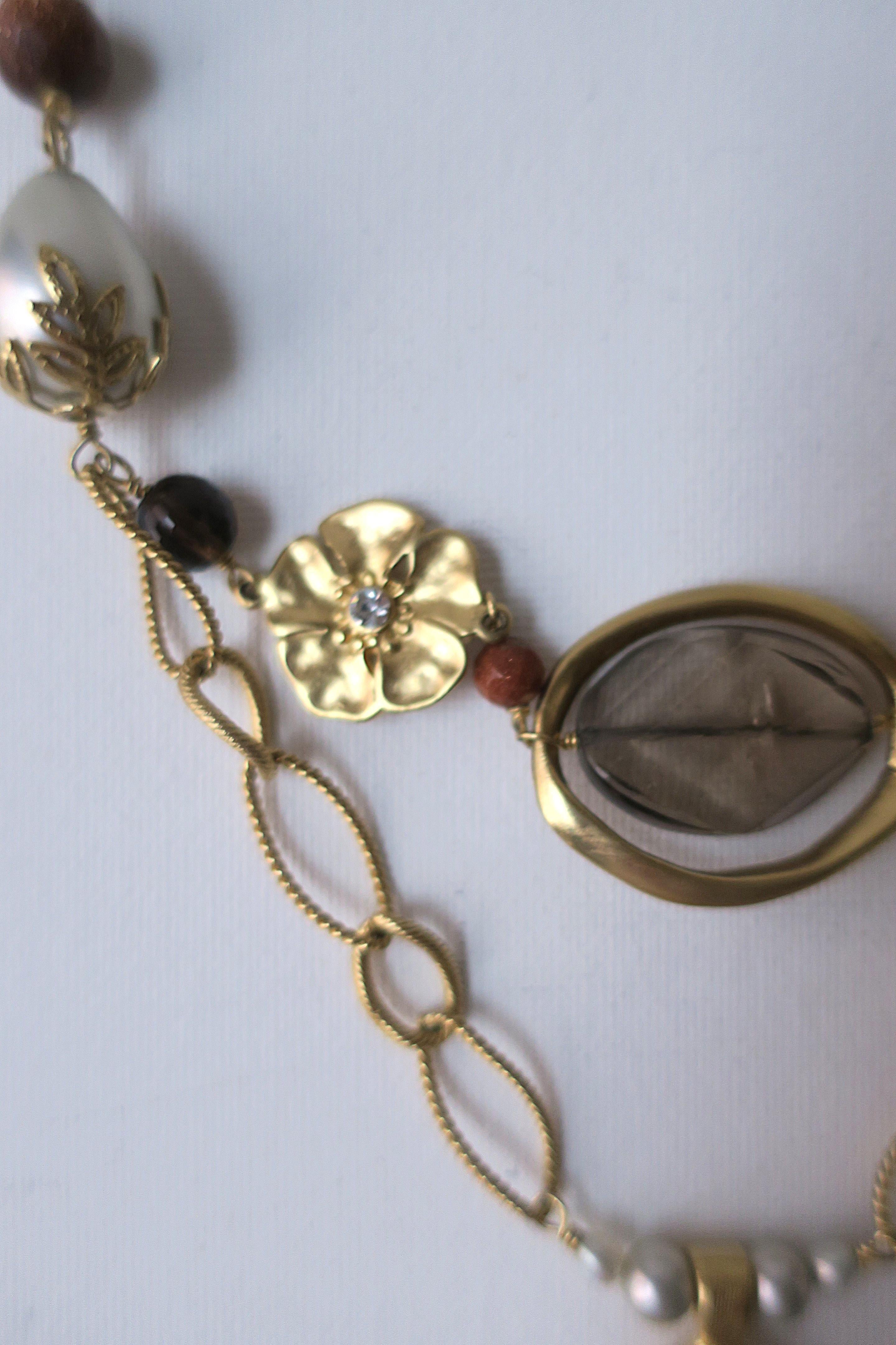Collana con ciondolo di perle a catena A Link, anni '90 in vendita 5