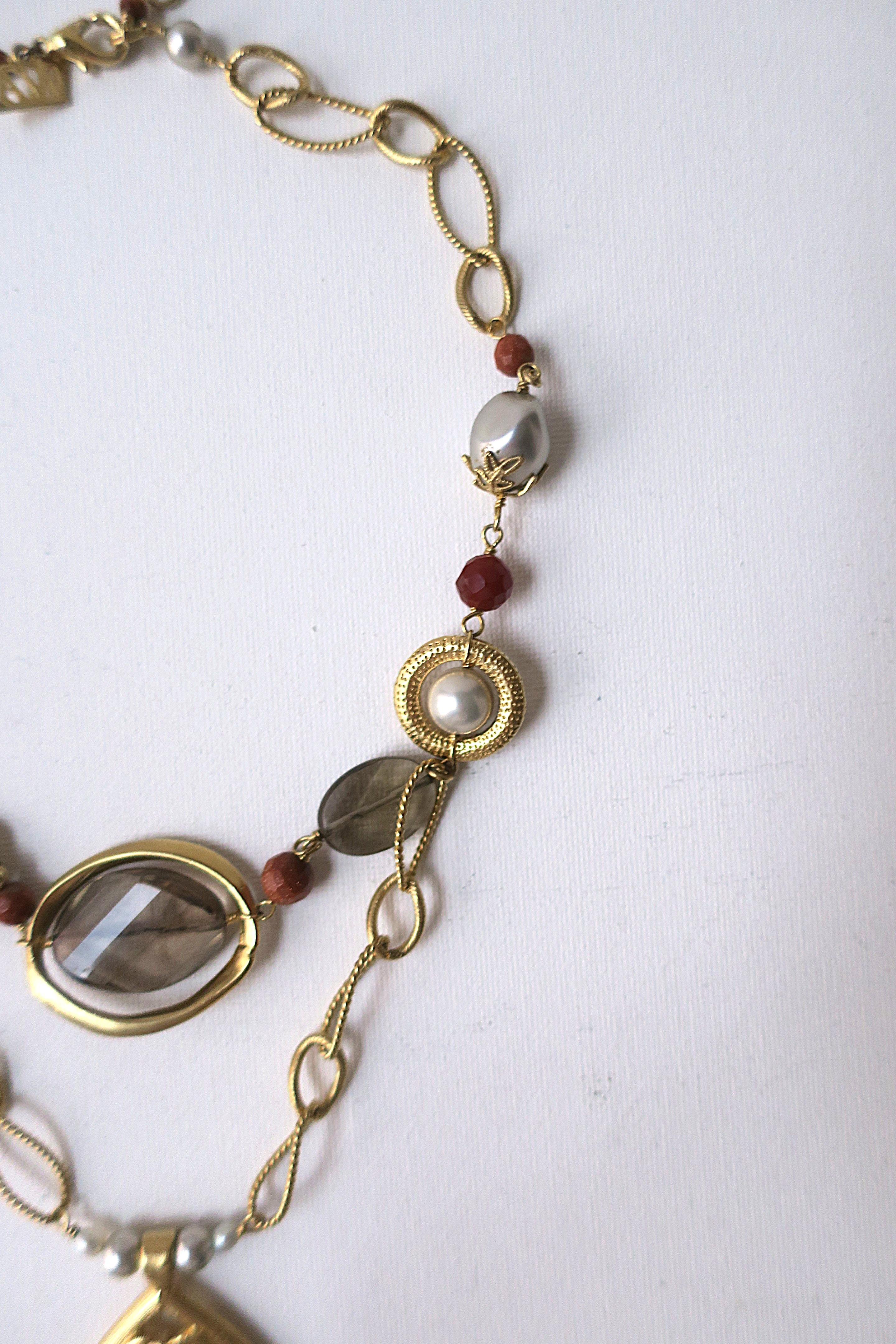 Collana con ciondolo di perle a catena A Link, anni '90 in vendita 6