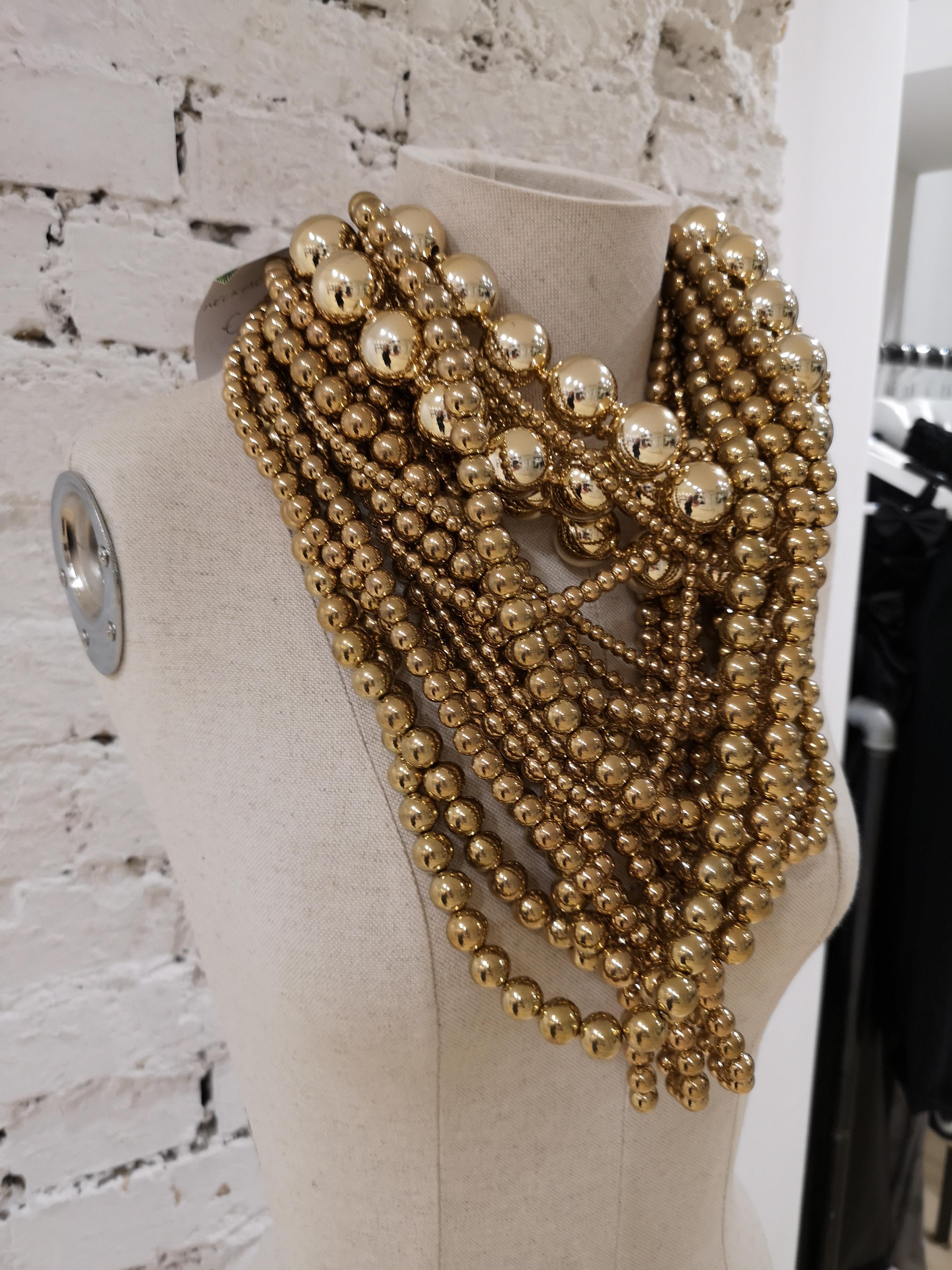 Gold tone pearls Necklace In Good Condition In Capri, IT