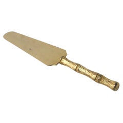 Gold Tone Serving Piece with Bamboo-Esque Handle, circa 1960s