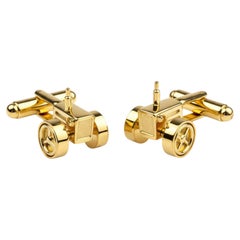 Gold Tone Silver Plated Race Car Cufflinks Detailed Moving Wheels Playful Lux Gold Tone Silver Plated Race Car Cufflinks Detailed Moving Wheels Playful Lux