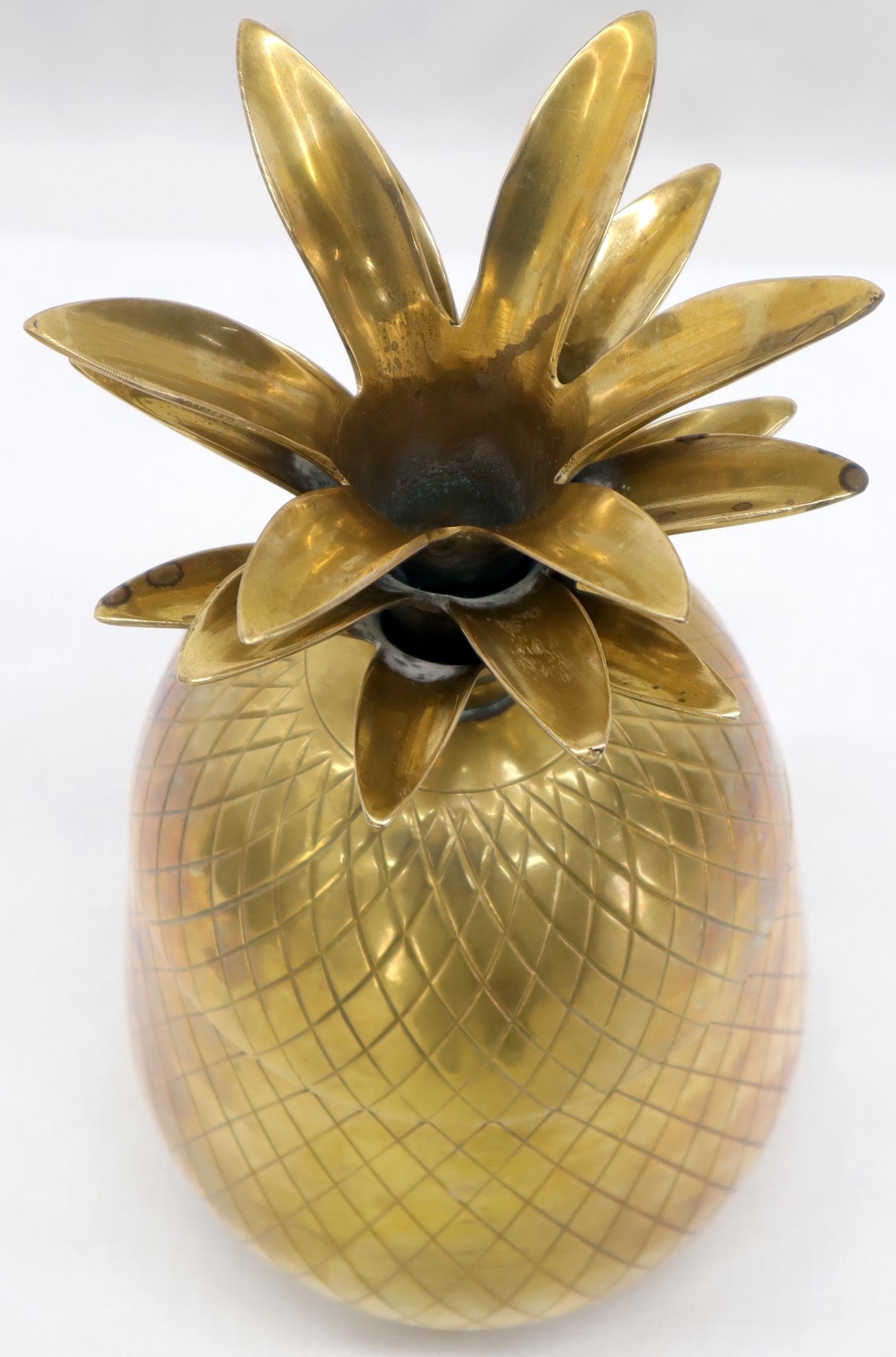 Gold Tone Solid Messing Ananas Form Jar mit Deckel (Art déco) im Angebot