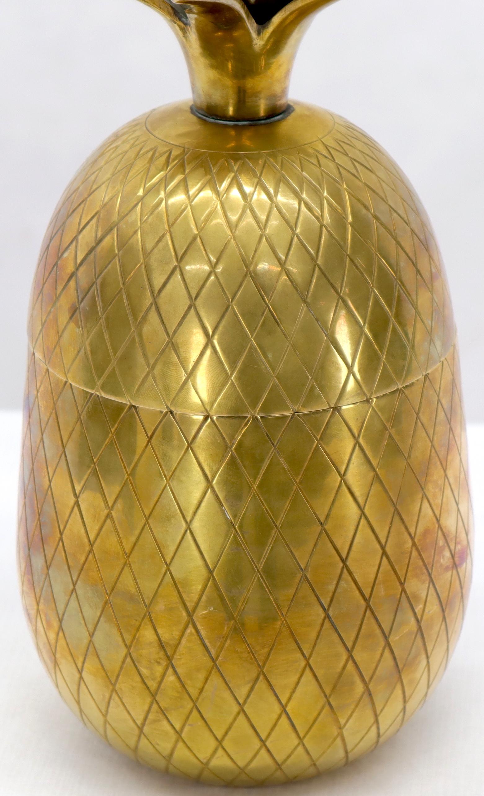 Gold Tone Solid Messing Ananas Form Jar mit Deckel (Poliert) im Angebot