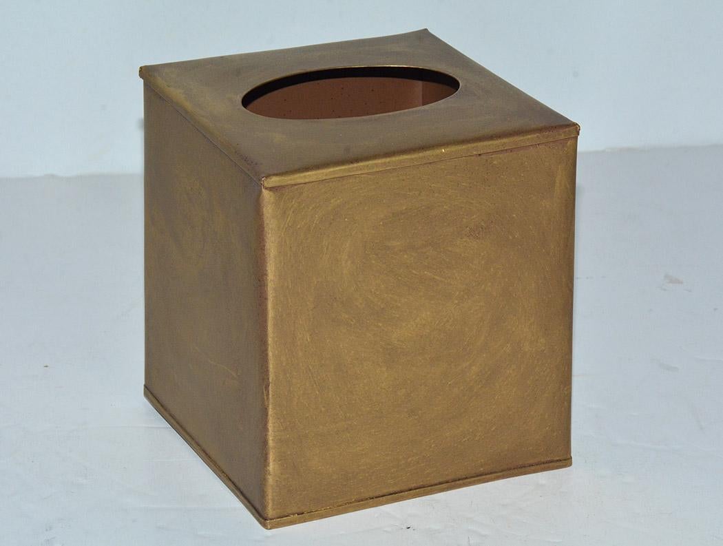 brushed gold tissue box cover