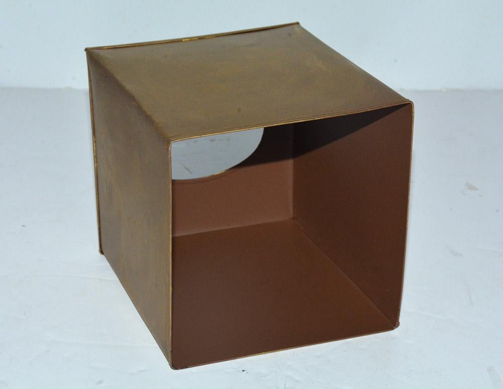 Contemporary Gold Toned Metal Tissue Box Cover
