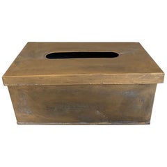Gold Toned Metal Tissue Box