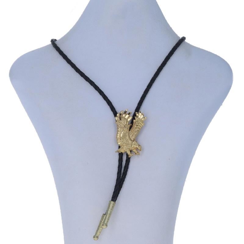 Gold Toned Swooping Eagle Men's Bolo Tie 22