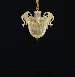 Suspensión y empotrable de cristal de Murano en tonos dorados, fusión moderna y antigua