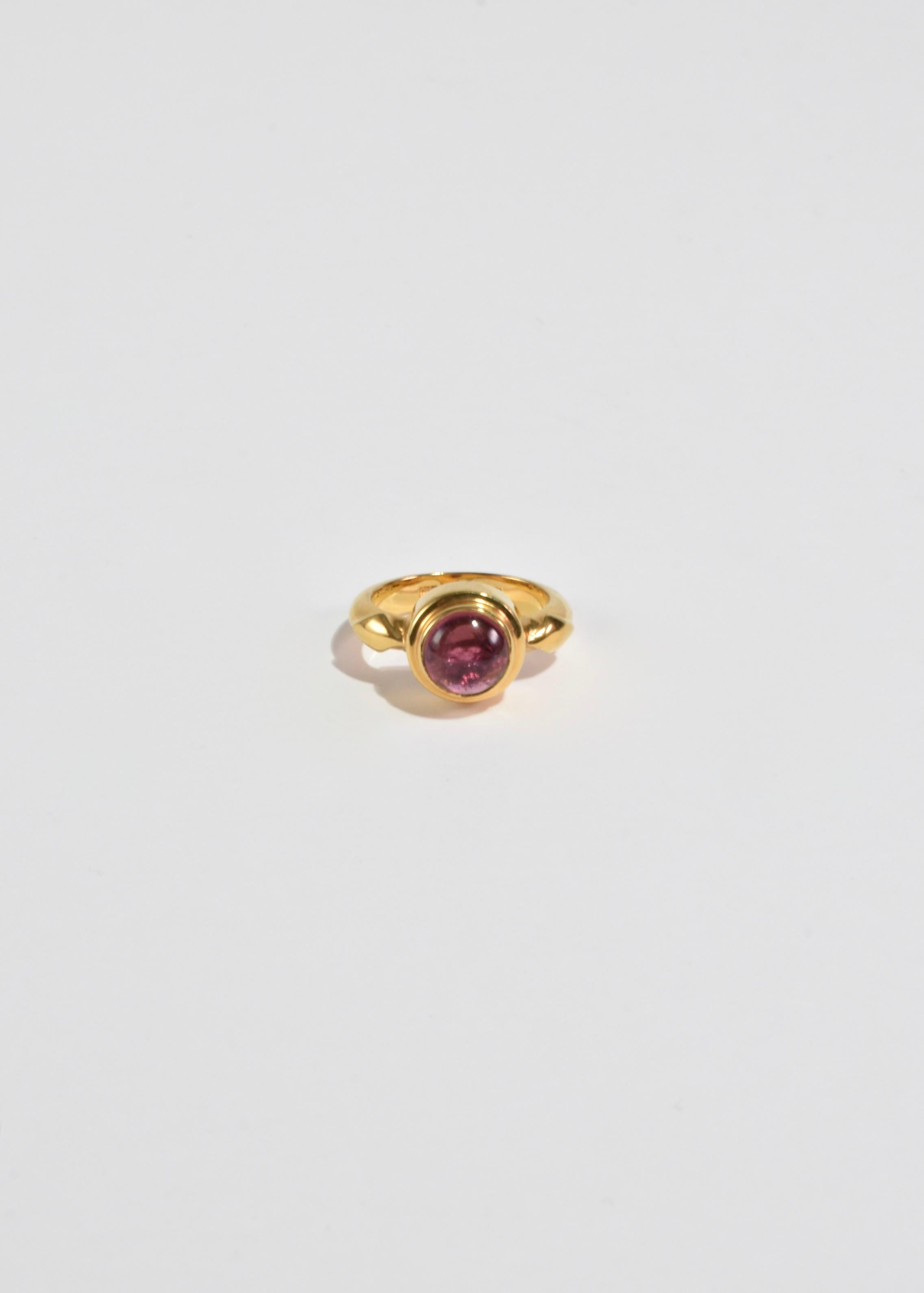Modernist Gold Tourmaline Ring For Sale