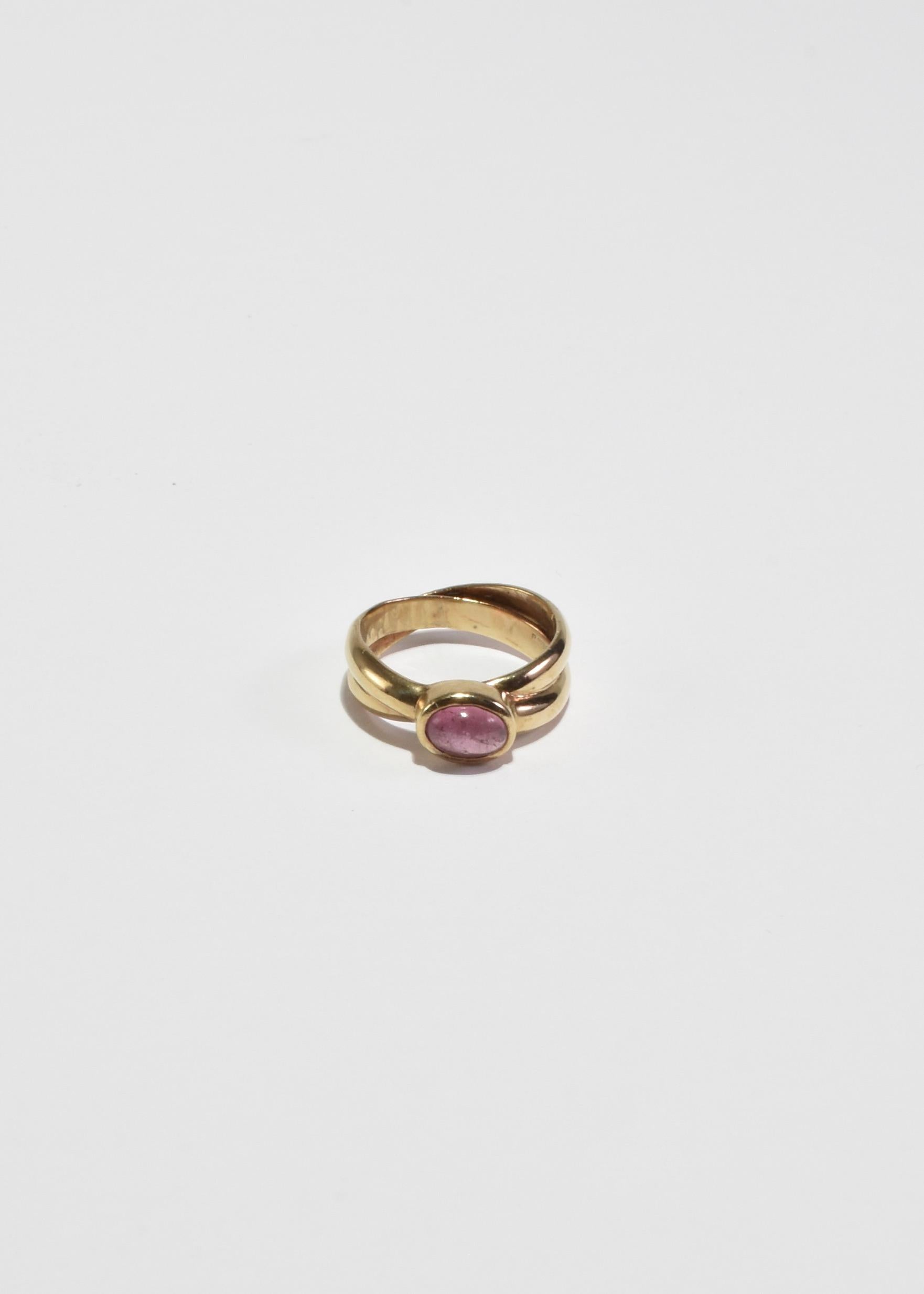Cabochon Gold Tourmaline Ring For Sale