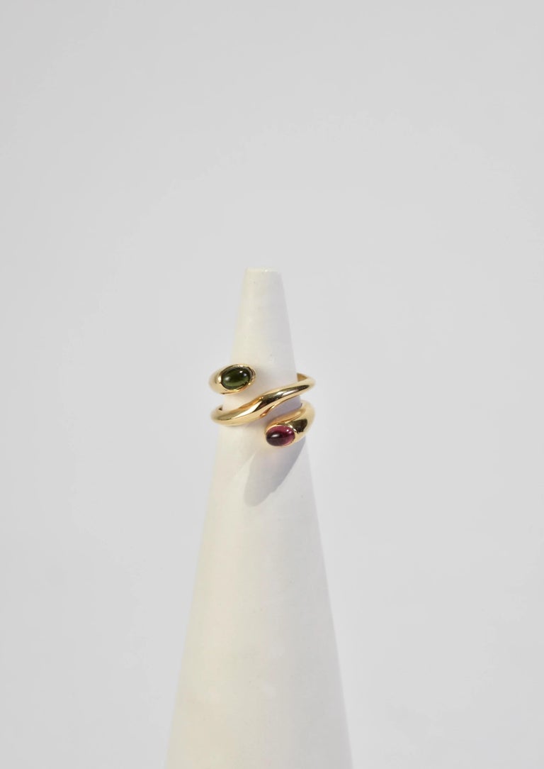 Cabochon Gold Tourmaline Ring For Sale