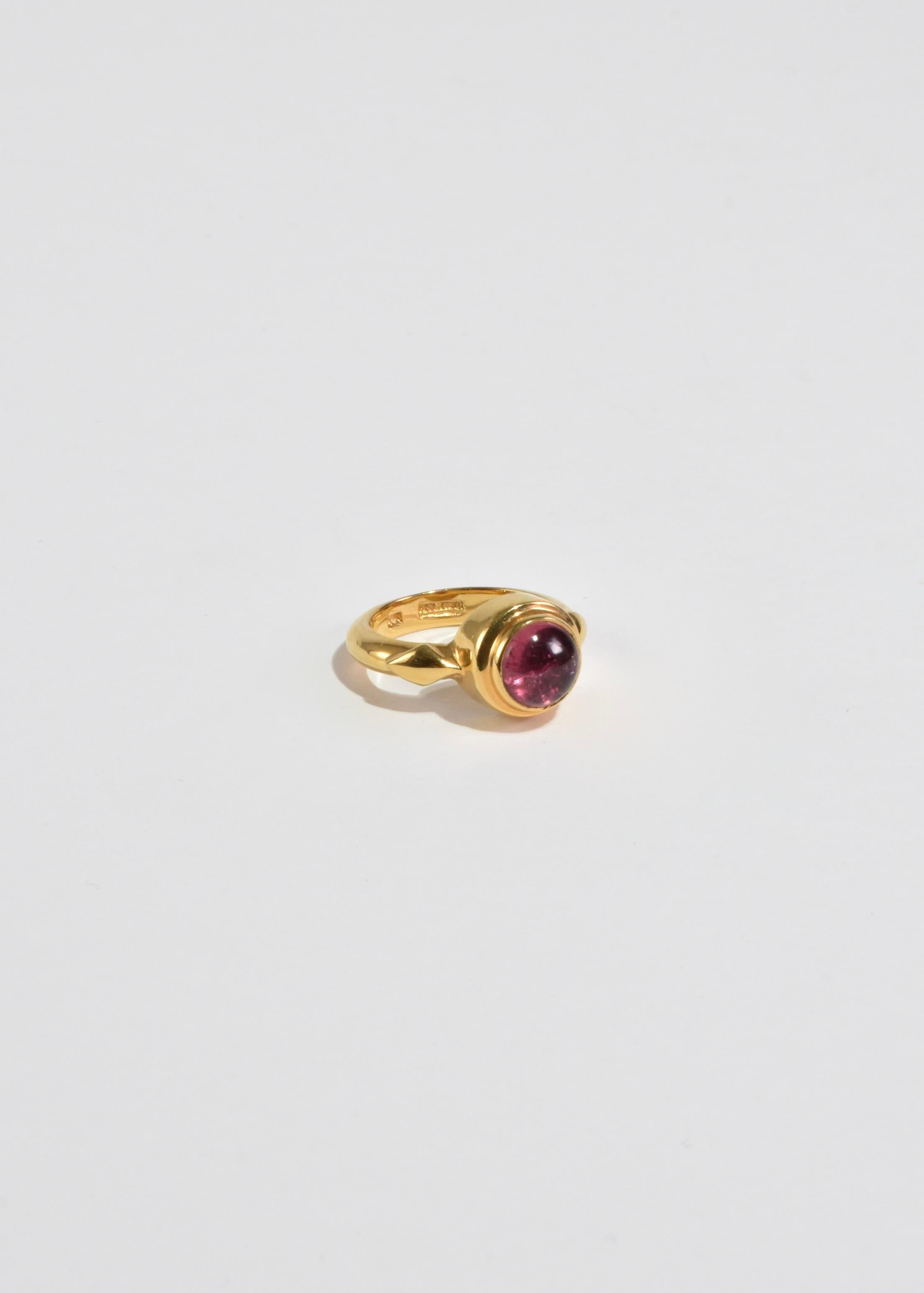 Cabochon Gold Tourmaline Ring For Sale