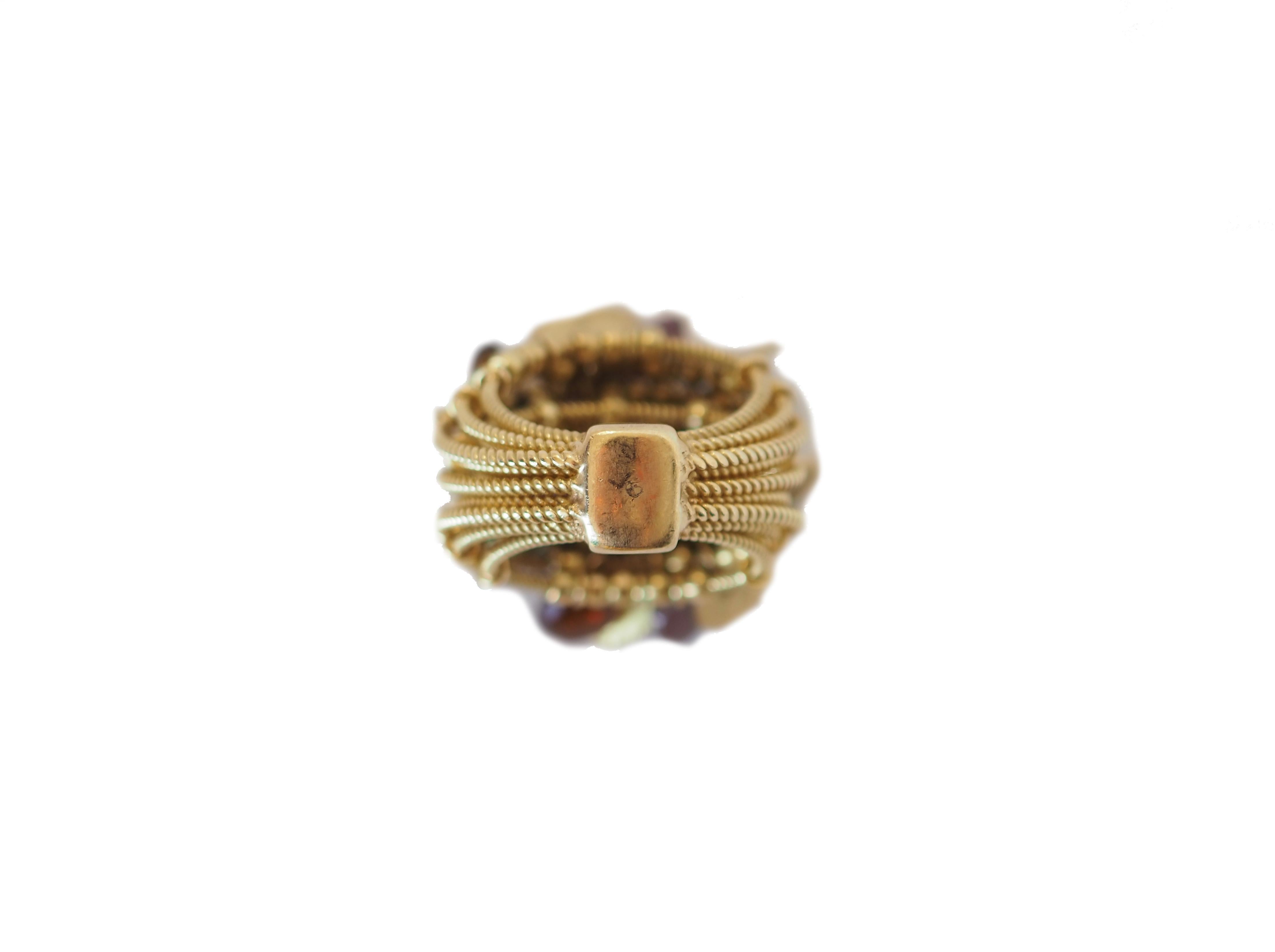 Briolette Cut Gold Tourmaline Tremblant Ring For Sale