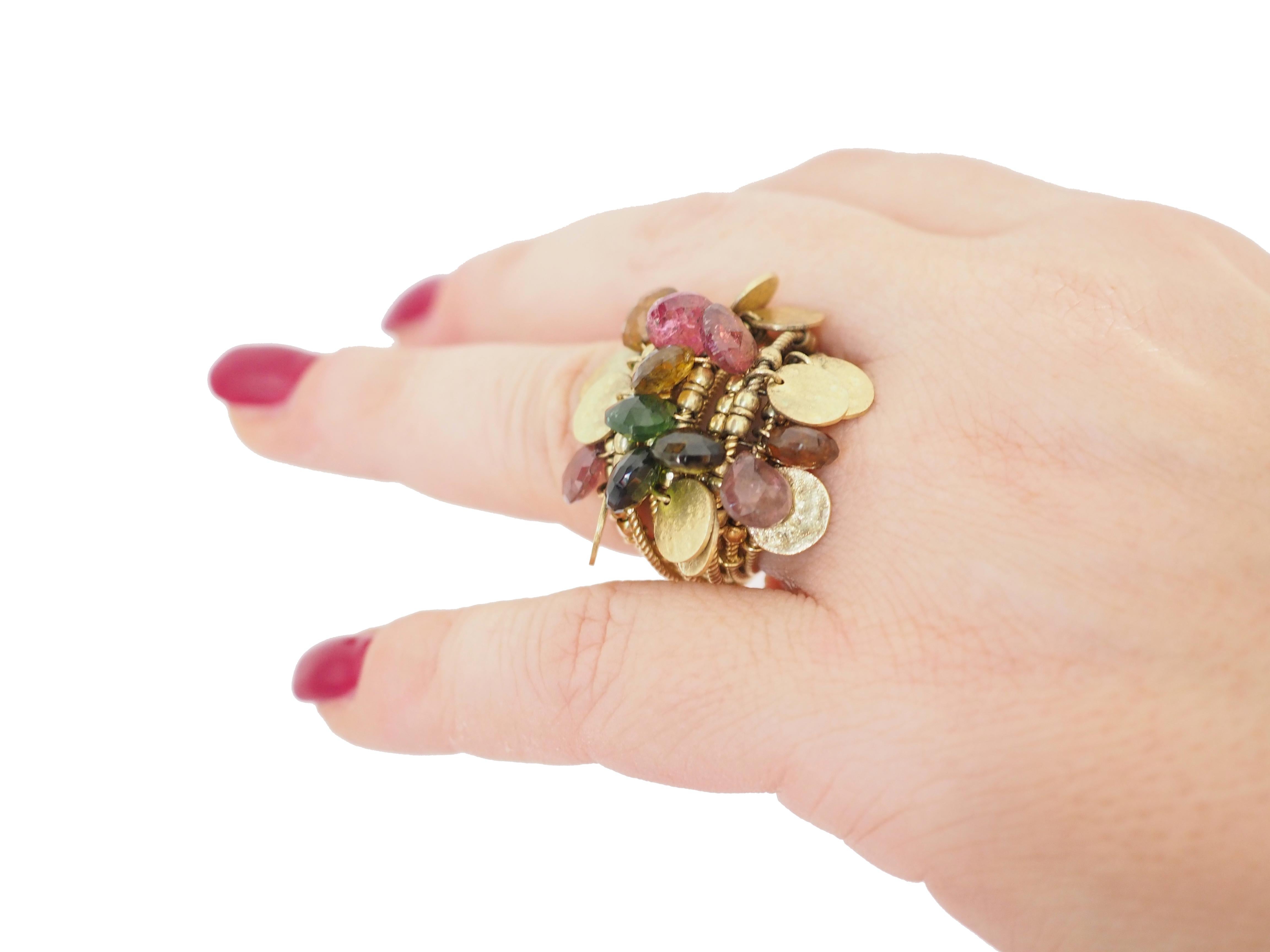 Women's or Men's Gold Tourmaline Tremblant Ring For Sale